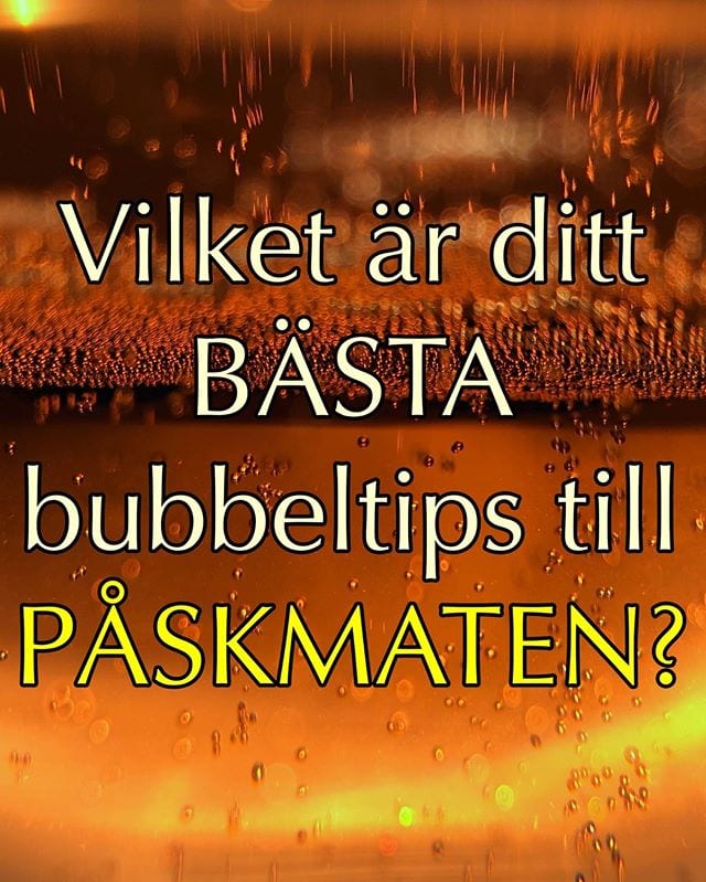 Hjälp varandra - dela med dig av ditt BÄSTA bubbeltips till påskmaten!

Själv njuter jag ofta mousserande både som förskål och till sillen. Då sältan är hög i de flesta anrättningar gäller det att välja ett bubbel som gifter sig väl. En Cava eller Crémant är att föredra, men även vissa Prosecco funkar fint. Varför inte prova:
? Loxarel A Pèl Classic Penedes Brut Nature Reserva 2014 (nr 7470; 99 kr).
? Canevel Campofalco Biologico 2017 (nr 77674; 159 kr).
? Geisweiler Crémant de Bourgogne Brut (nr 7685; 119 kr).
⠀⠀⠀⠀⠀⠀⠀⠀⠀
